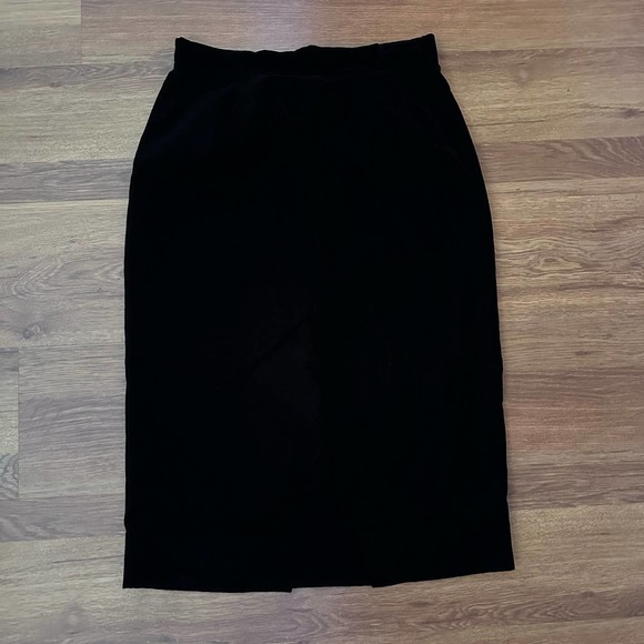Vintage 90s/Y2K Leslie Fay Black Velvet Whimsigoth Skirt size 10 - Picture 1 of 5
